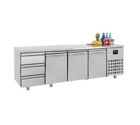 Combisteel 700 koelwerkbank 3 deuren 3 laden Combisteel 700 koelwerkbank 3 deuren 3 laden