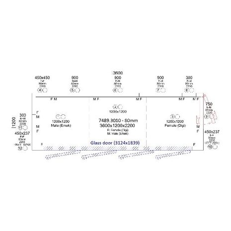 Combisteel Koelcel 3600x1200x2200 4 glasdeuren | 7489.3010