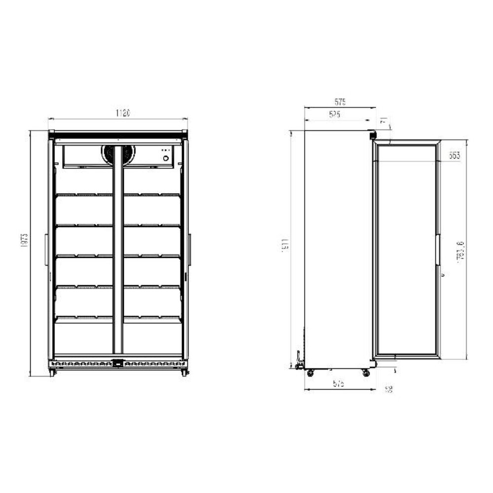 Combisteel Koelkast 2 glasdeuren avl-785r | 7455.3300
