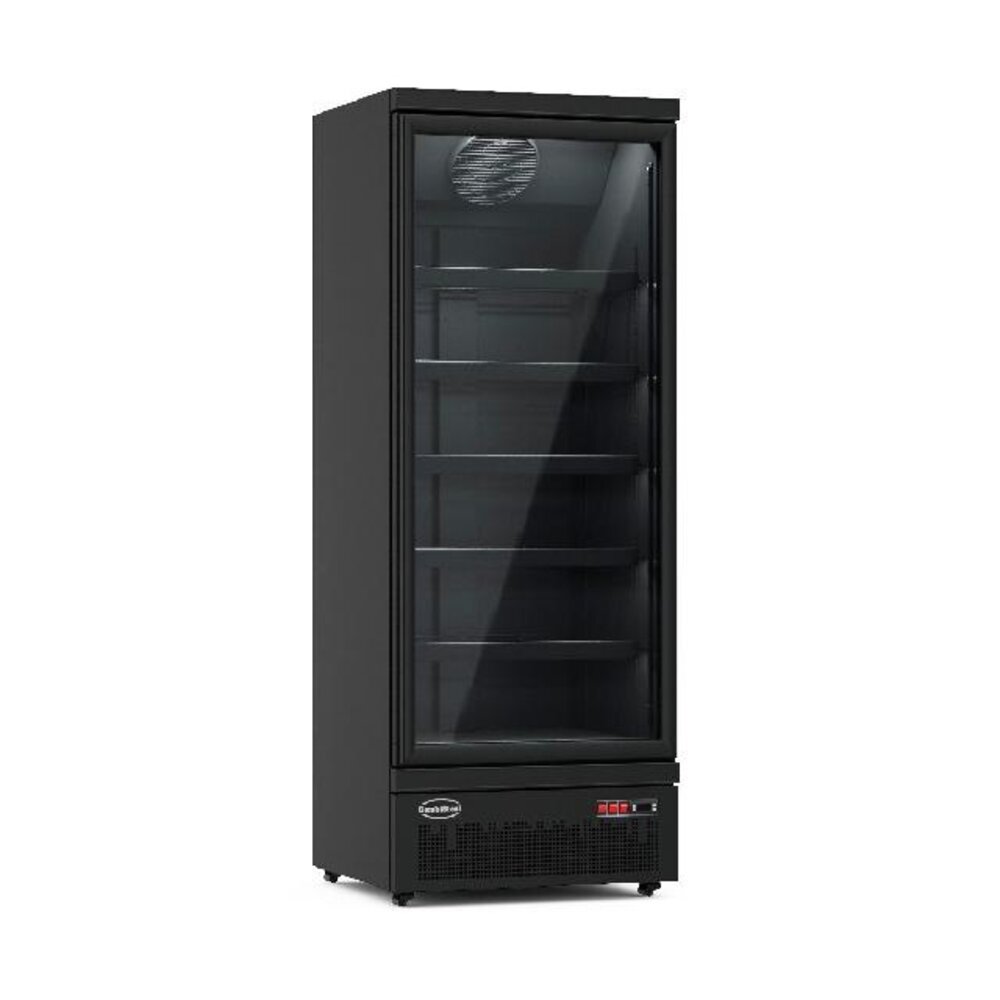 Combisteel Koelkast 1 glasdeur zwart jde-600r bl | 7455.2242