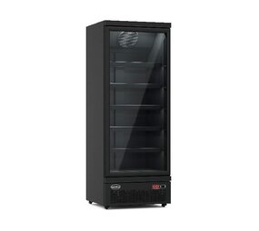 Combisteel Koelkast 1 glasdeur zwart jde-600r bl