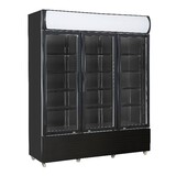 Combisteel Koelkast 3 glasdeuren zwart fcu-1200 bl