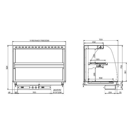 Combisteel Drop-in wandmodel warmvitrine keramisch gebogen - wit 3 1 | 7495.0435 Combisteel Drop-in wandmodel warmvitrine keramisch gebogen - wit 3 1 | 7495.0435