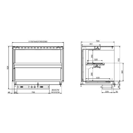 Combisteel Drop-in wandmodel warmvitrine keramisch recht - zwart 5 1 | 7495.0370 Combisteel Drop-in wandmodel warmvitrine keramisch recht - zwart 5 1 | 7495.0370