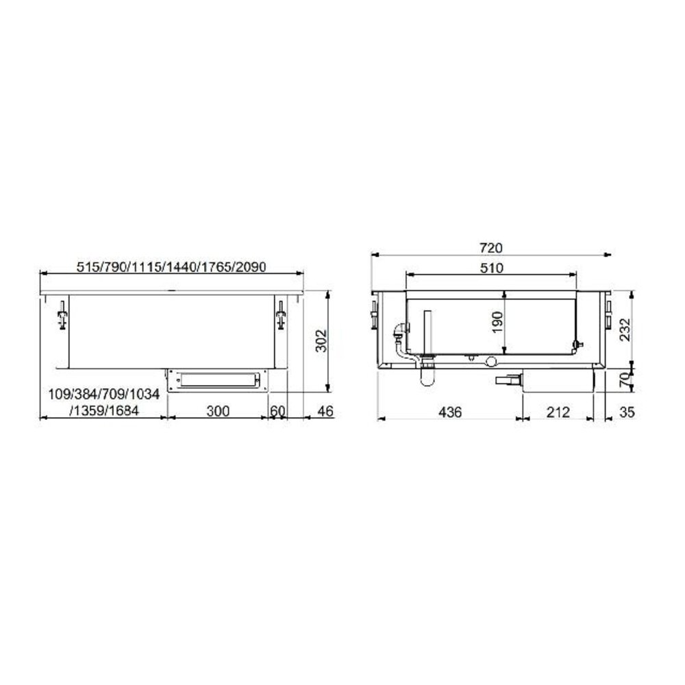 Combisteel Drop-in bain-marie 1 1 - handmatig water vullen | 7495.0305 Combisteel Drop-in bain-marie 1 1 - handmatig water vullen | 7495.0305