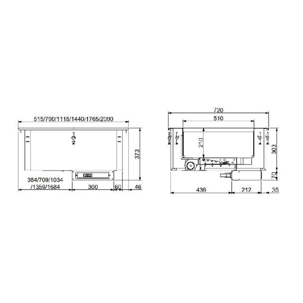 Combisteel Drop-in bain-marie hete lucht 2 1 | 7495.0265