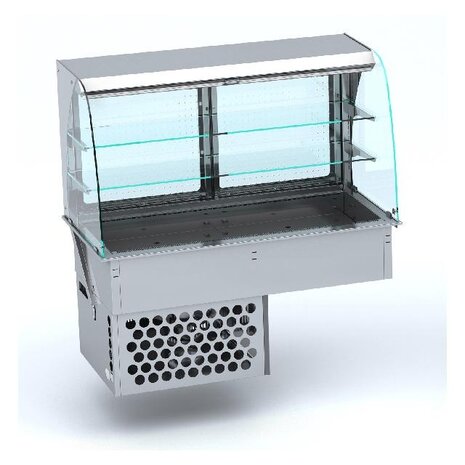 Combisteel Drop-in gebogen koelvitrine - roll-up 5 1 | 7495.0220