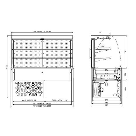 Combisteel Drop-in gebogen koelvitrine - roll-up 5 1 | 7495.0220