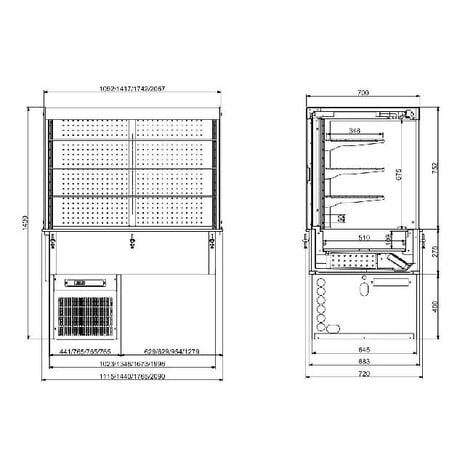Combisteel Drop-in wandmodel koelvitrine recht - roll-up 3 1 | 7495.0165