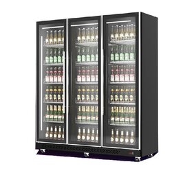 Combisteel 3-deurs zwart glas koelkast Combisteel 3-deurs zwart glas koelkast