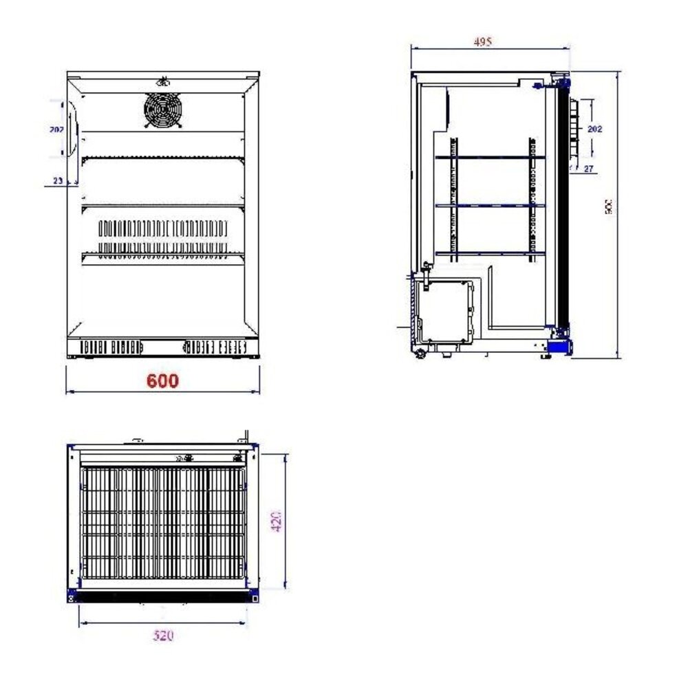 Combisteel Barkoeler zwart 1 deur | 7527.0005