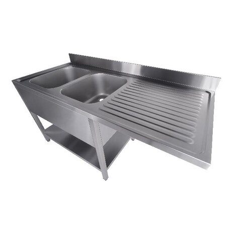Combisteel 700 spoeltafel bodem met uitsp. vaatwasser demontabel 2 links 1600 | 7333.1420 Combisteel 700 spoeltafel bodem met uitsp. vaatwasser demontabel 2 links 1600 | 7333.1420
