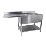 Combisteel 700 spoeltafel bodem met uitsp. vaatwasser demontabel 2 rechts 1600 Combisteel 700 spoeltafel bodem met uitsp. vaatwasser demontabel 2 rechts 1600