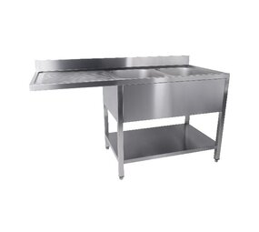 Combisteel 700 spoeltafel bodem met uitsp. vaatwasser demontabel 2 rechts 1600