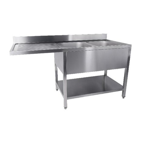 Combisteel 700 spoeltafel bodem met uitsp. vaatwasser demontabel 2 rechts 1600 | 7333.1425