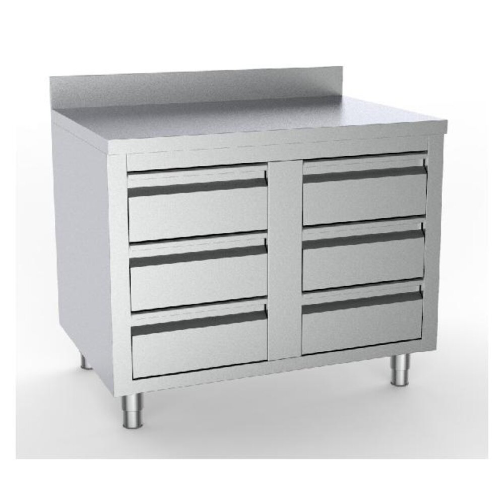 Combisteel 700 werktafel met 6 laden rand 1000 | 7333.0286 Combisteel 700 werktafel met 6 laden rand 1000 | 7333.0286