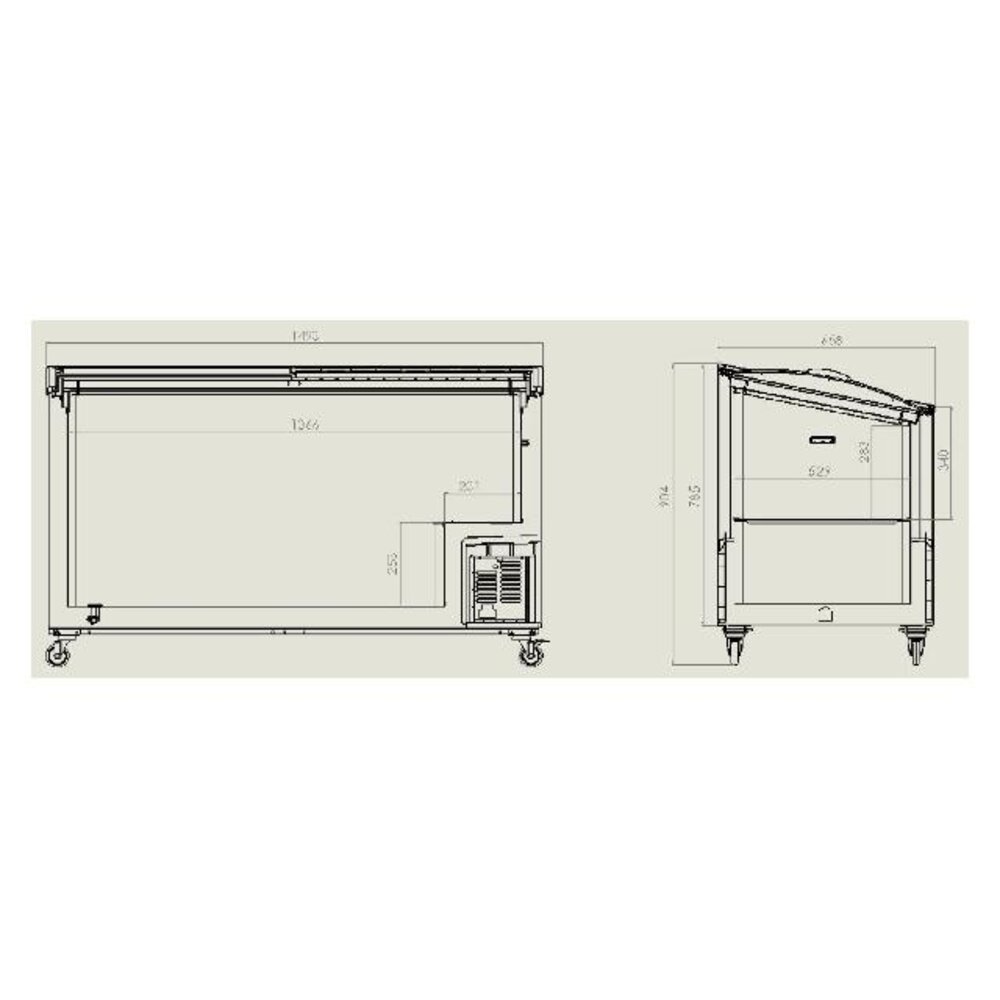 Combisteel Vrieskist glasdeksel 461 l | 7151.1015