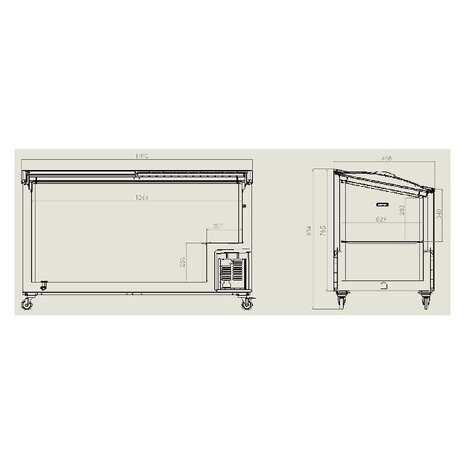 Combisteel Vrieskist glasdeksel 461 l | 7151.1015