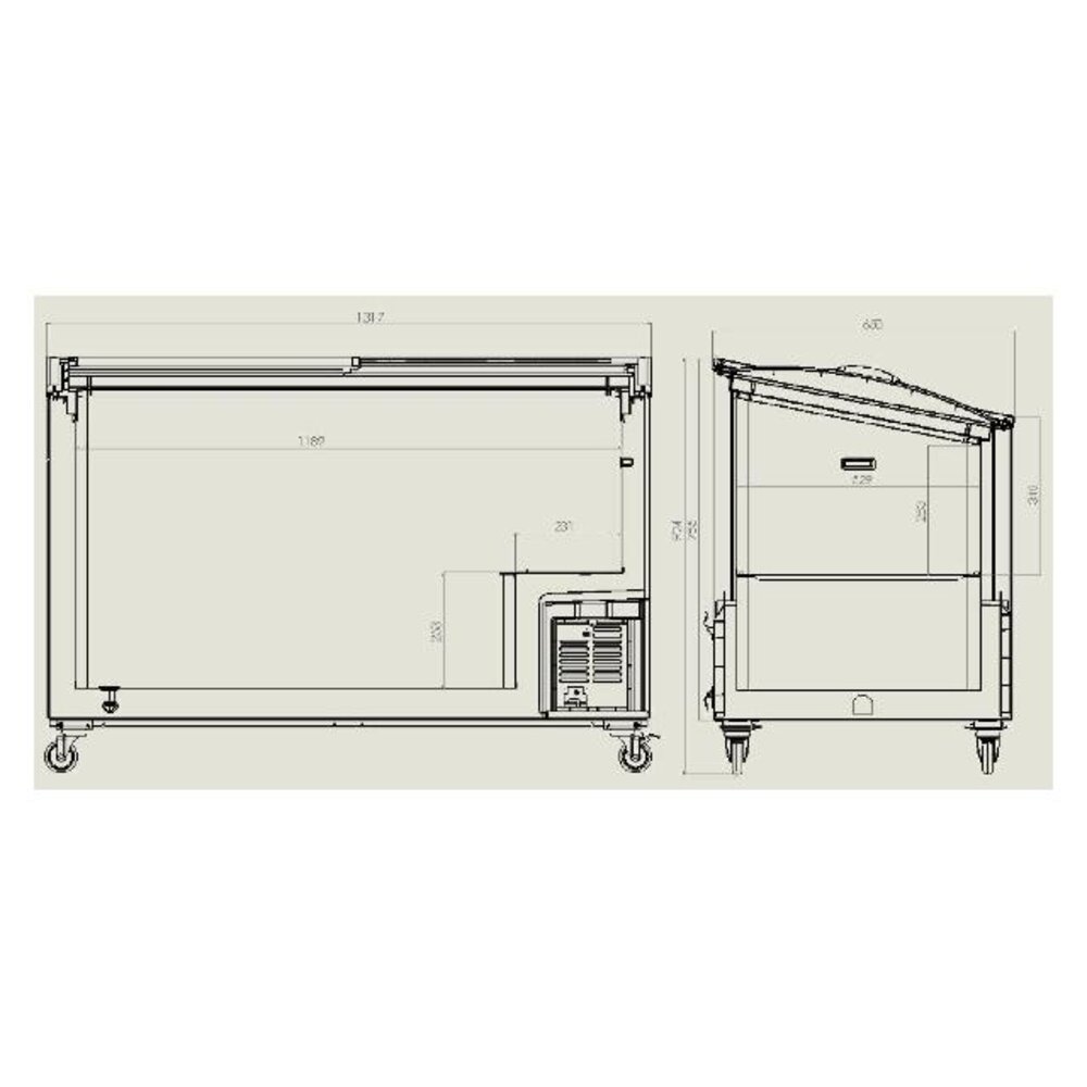 Combisteel Vrieskist glasdeksel 397 l | 7151.1010