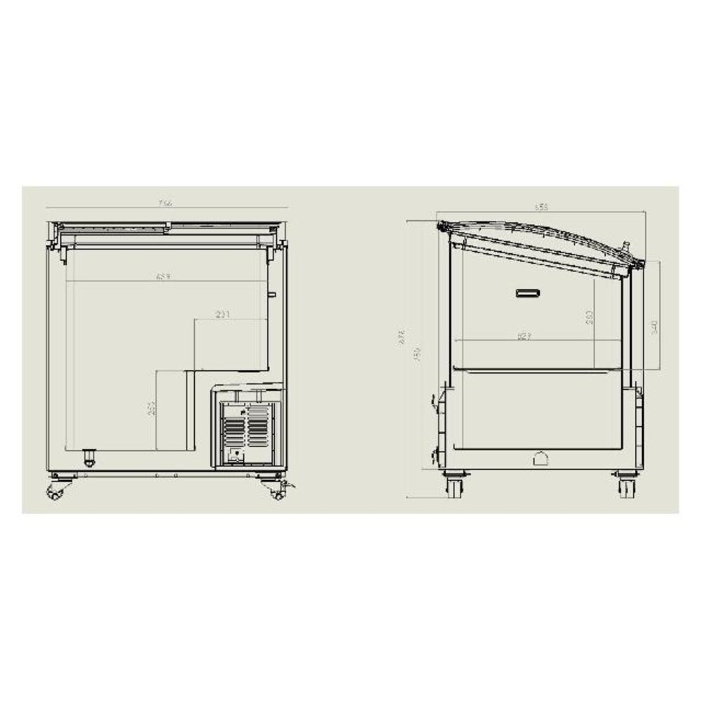Combisteel Vrieskist glasdeksel 198 l | 7151.1000 Combisteel Vrieskist glasdeksel 198 l | 7151.1000