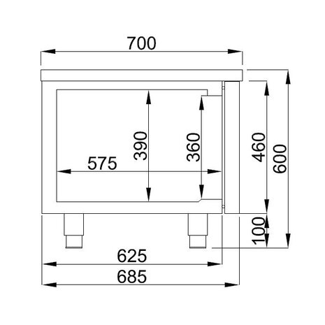 Combisteel Koelwerkbank 600 hoog 3 laden | 7489.5480