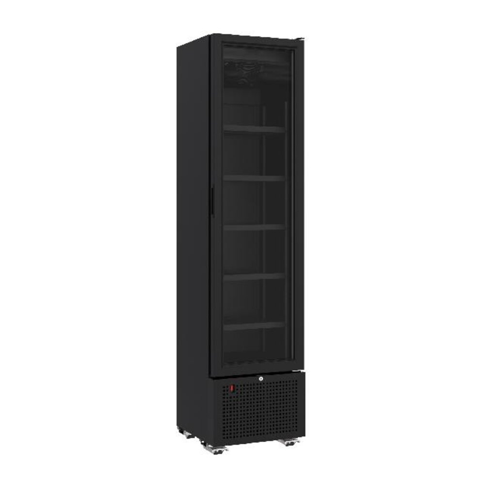 Combisteel Drankenkoelkast 1 glasdeur zwart 221l | 7464.0205