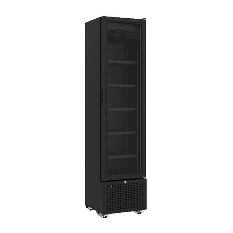 Combisteel Drankenkoelkast 1 glasdeur zwart 221l | 7464.0205