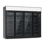 Combisteel Koelkast 4 glasdeuren zwart ins-2060r bl