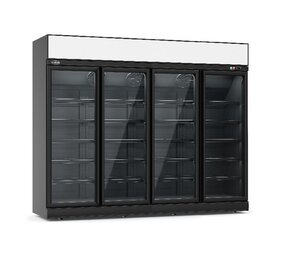 Combisteel Koelkast 4 glasdeuren zwart ins-2060r bl