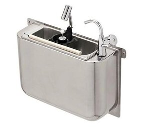 Combisteel Ijslepel spoelbak met kraan en ijslepeldouche 410x120x270 met waterafvoergat, wateraansluiting en standpijp Combisteel Ijslepel spoelbak met kraan en ijslepeldouche 410x120x270 met waterafvoergat, wateraansluiting en standpijp