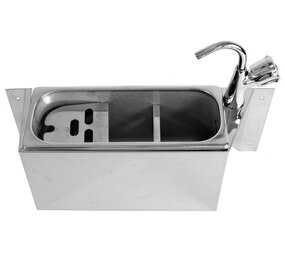 Combisteel Ijslepel spoelbak met kraan 380x120x150 met waterafvoergat, wateraansluiting en standpijp Combisteel Ijslepel spoelbak met kraan 380x120x150 met waterafvoergat, wateraansluiting en standpijp