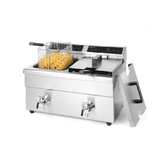 Hendi Inductie friteuse met aftapkraan - 2 x 8 l, , profi line, 16l, 230v 7000w, 580x485x(h)406mm