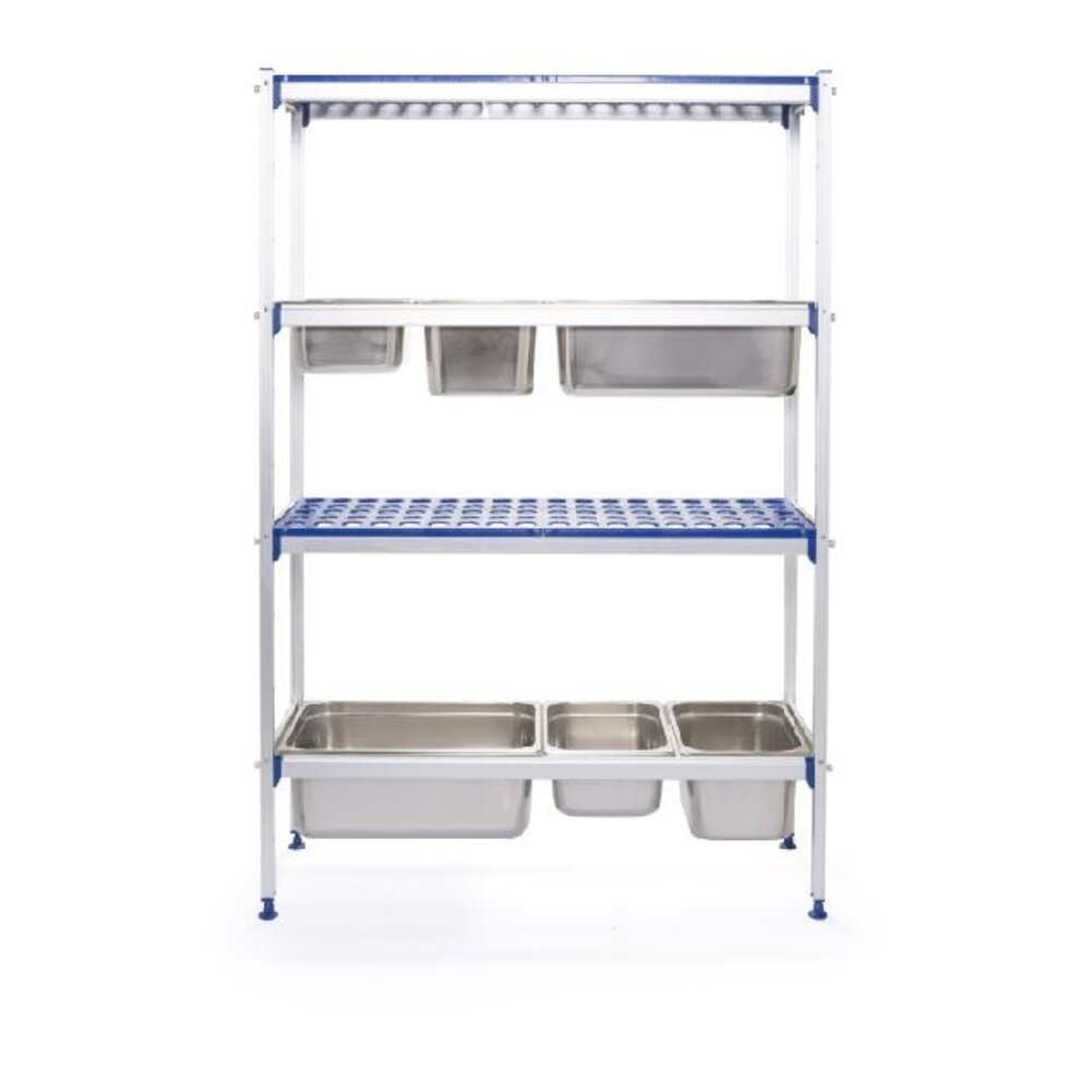 Hendi Aluminium opbergrek voor gn containers, , 1120x355x(h)1685mm | 812266 Hendi Aluminium opbergrek voor gn containers, , 1120x355x(h)1685mm | 812266