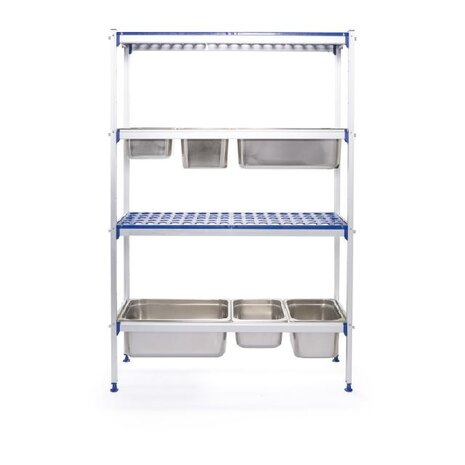 Hendi Aluminium opbergrek voor gn containers, , 1120x355x(h)1685mm | 812266 Hendi Aluminium opbergrek voor gn containers, , 1120x355x(h)1685mm | 812266