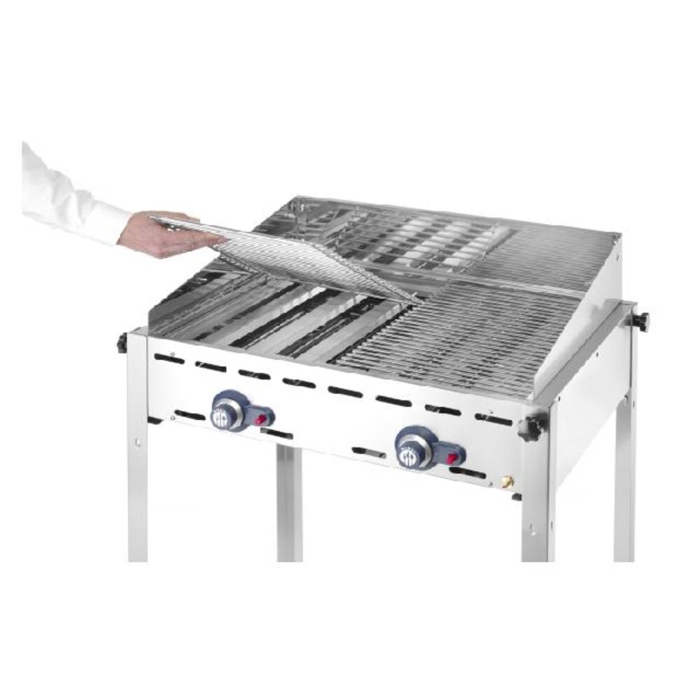 Hendi Green fire met 2 branders, , profi line, 2 roestvast stalen gastronorm 1 1 roosters, 11,6kw, 740x612x(h)825mm | 149621 Hendi Green fire met 2 branders, , profi line, 2 roestvast stalen gastronorm 1 1 roosters, 11,6kw, 740x612x(h)825mm | 149621