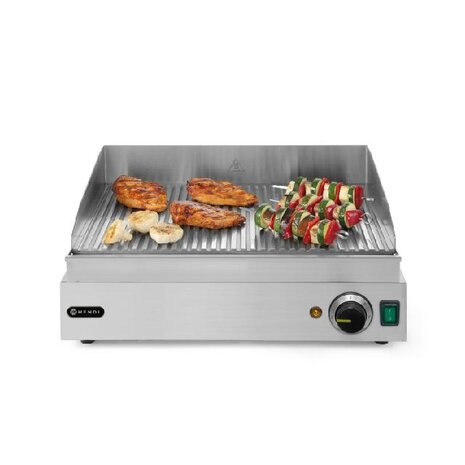 Hendi Bakplaat profi line, , profi line, geheel geribd, 230v 2400w, 550x420x(h)240mm | 203170