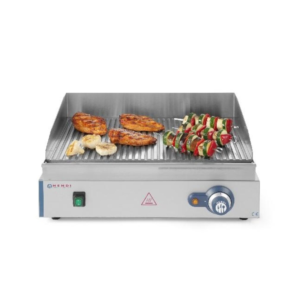 Hendi Bakplaat profi line, , profi line, geheel geribd, 230v 2400w, 550x420x(h)240mm | 203170