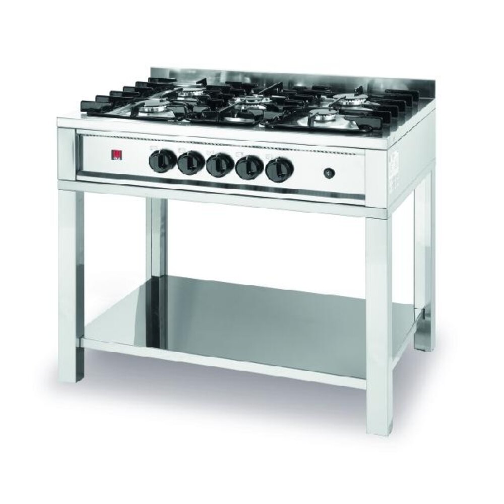 Hendi Gasfornuis - 5 pits, met ombouw, , kitchen line, 14,3kw, 900x600x(h)850mm | 225806 Hendi Gasfornuis - 5 pits, met ombouw, , kitchen line, 14,3kw, 900x600x(h)850mm | 225806