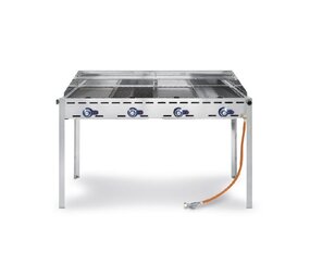 Hendi Green fire met 4 branders, , profi line, op verrijdbaar onderstel, lichtgrijs, 22kw, 1400x612x(h)825mm Hendi Green fire met 4 branders, , profi line, op verrijdbaar onderstel, lichtgrijs, 22kw, 1400x612x(h)825mm