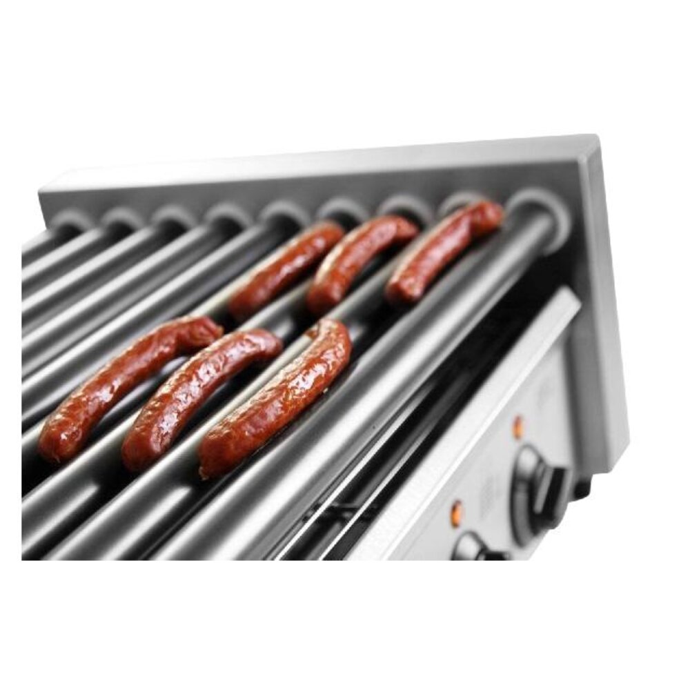 Hendi Worstenroller grill - twee zones, , 14 rollers, 230v 1480w, 520x591x(h)175mm | 268735 Hendi Worstenroller grill - twee zones, , 14 rollers, 230v 1480w, 520x591x(h)175mm | 268735