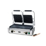 Hendi Contactgrill - dubbele versie, , boven geribd, onder glad, 230v 3600w, 570x370x(h)210mm