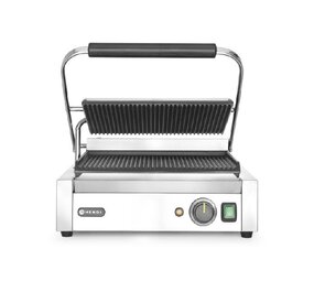 Hendi Contactgrill  panini , , boven en onder geribd, 230v 2200w, 430x370x(h)210mm Hendi Contactgrill  panini , , boven en onder geribd, 230v 2200w, 430x370x(h)210mm