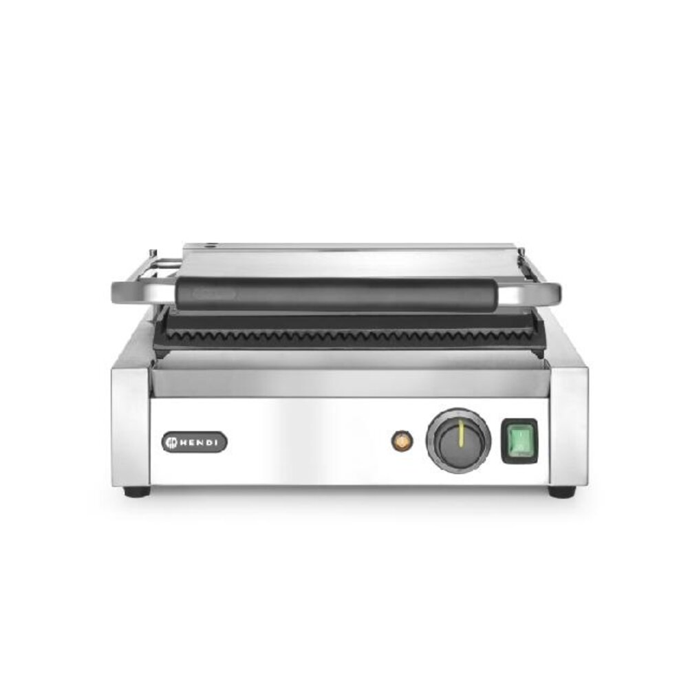 Hendi Contactgrill  panini , , boven en onder geribd, 230v 2200w, 430x370x(h)210mm | 263655 Hendi Contactgrill  panini , , boven en onder geribd, 230v 2200w, 430x370x(h)210mm | 263655