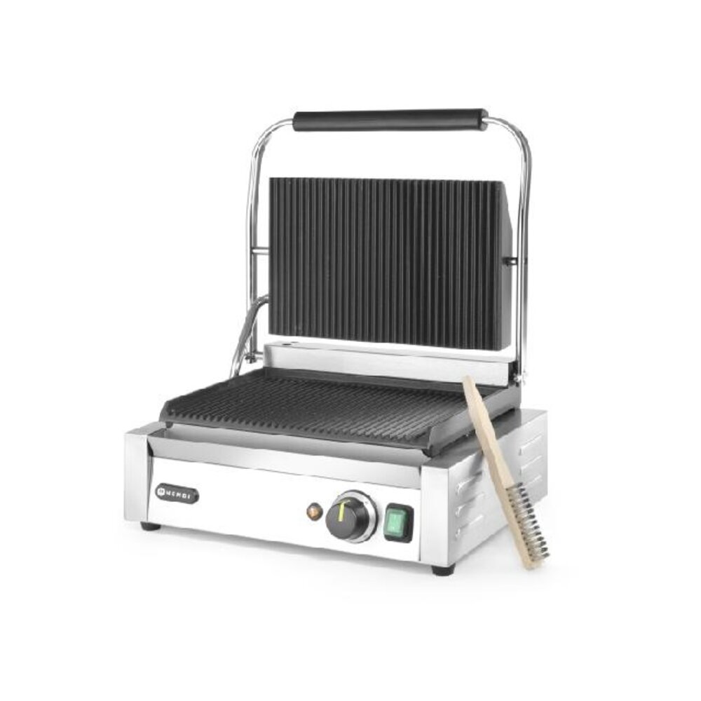 Hendi Contactgrill  panini , , boven en onder geribd, 230v 2200w, 430x370x(h)210mm | 263655 Hendi Contactgrill  panini , , boven en onder geribd, 230v 2200w, 430x370x(h)210mm | 263655
