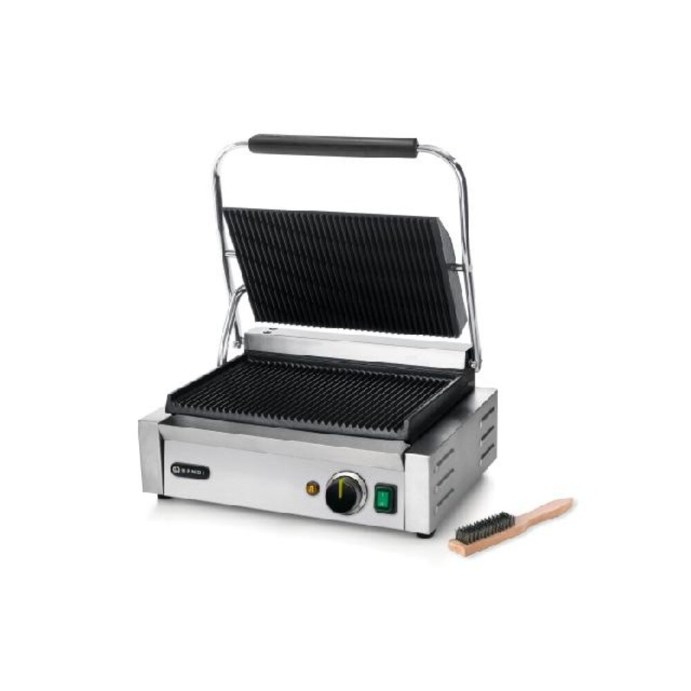 Hendi Contactgrill  panini , , boven en onder geribd, 230v 2200w, 430x370x(h)210mm | 263655 Hendi Contactgrill  panini , , boven en onder geribd, 230v 2200w, 430x370x(h)210mm | 263655