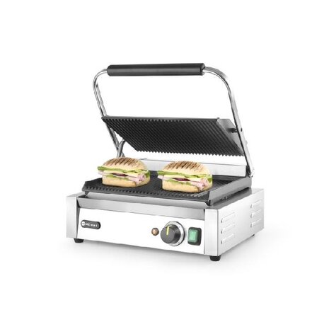 Hendi Contactgrill  panini , , boven en onder geribd, 230v 2200w, 430x370x(h)210mm | 263655 Hendi Contactgrill  panini , , boven en onder geribd, 230v 2200w, 430x370x(h)210mm | 263655