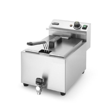 Hendi Friteuse profi line met aftapkraan - 8 l, , profi line, 8l, lichtgrijs, 230v 3500w, 305x515x(h)350mm | 209202