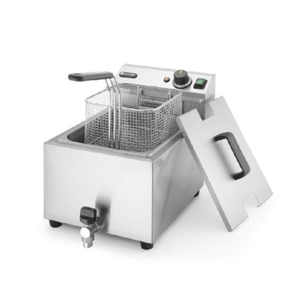 Hendi Friteuse profi line met aftapkraan - 8 l, , profi line, 8l, lichtgrijs, 230v 3500w, 305x515x(h)350mm | 209202