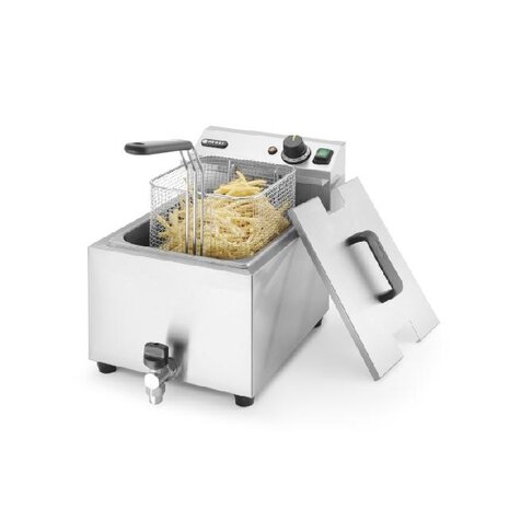 Hendi Friteuse profi line met aftapkraan - 8 l, , profi line, 8l, lichtgrijs, 230v 3500w, 305x515x(h)350mm | 209202