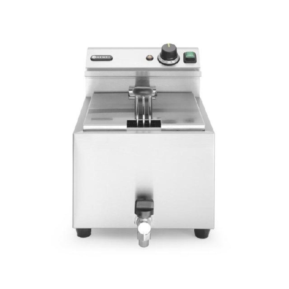 Hendi Friteuse profi line met aftapkraan - 8 l, , profi line, 8l, lichtgrijs, 230v 3500w, 305x515x(h)350mm | 209202